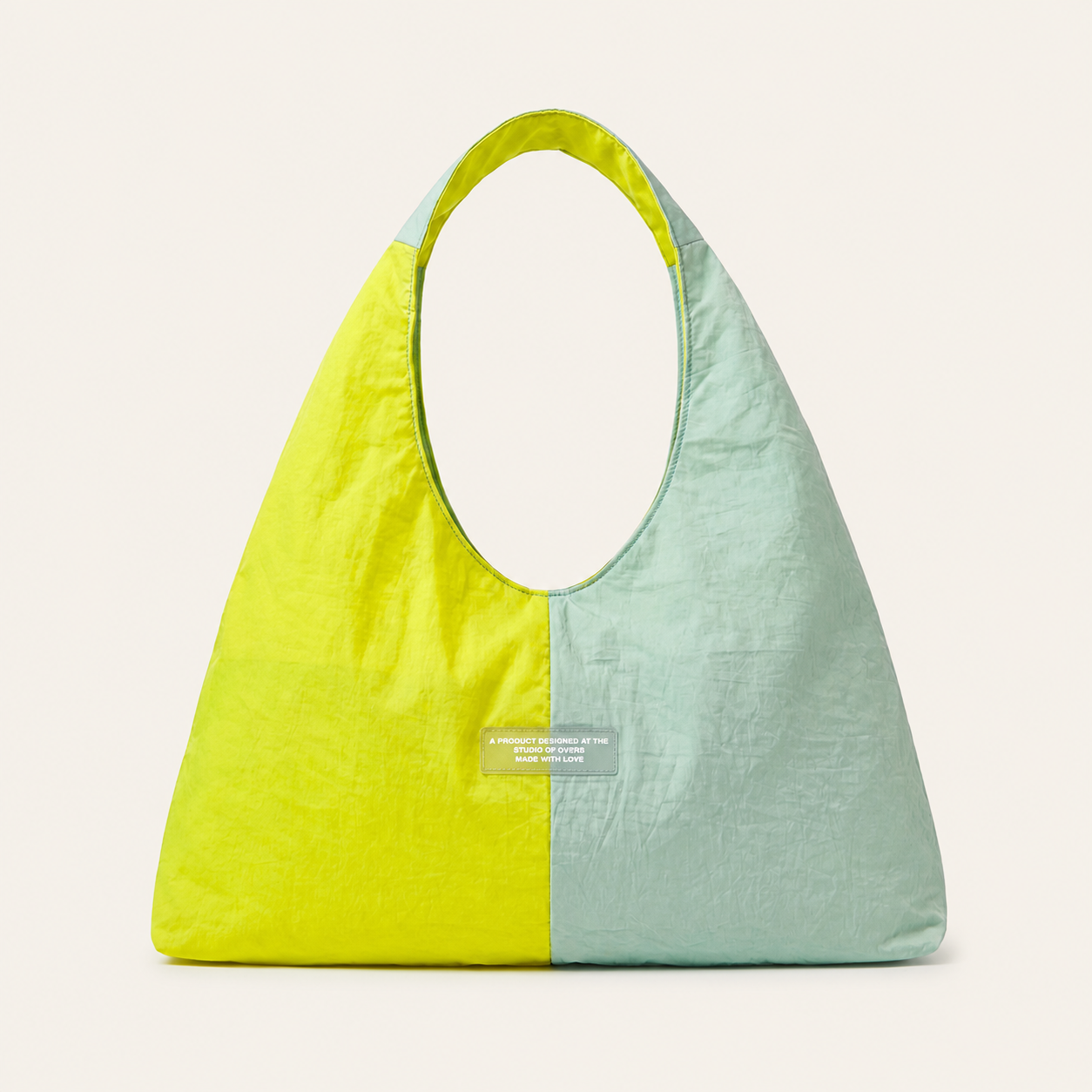 Grand Sac à Épaule Bicolore en Tissu Parachute