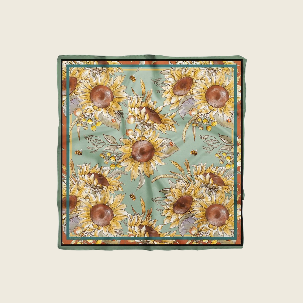 Foulard Tournesol Jaune & Vert