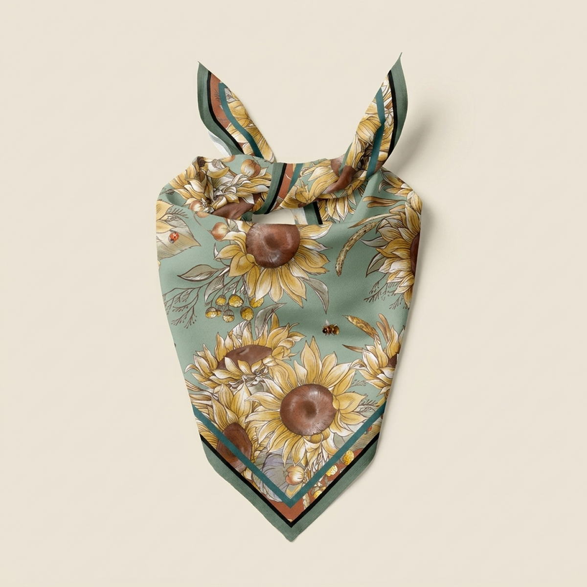 Foulard Tournesol Jaune & Vert