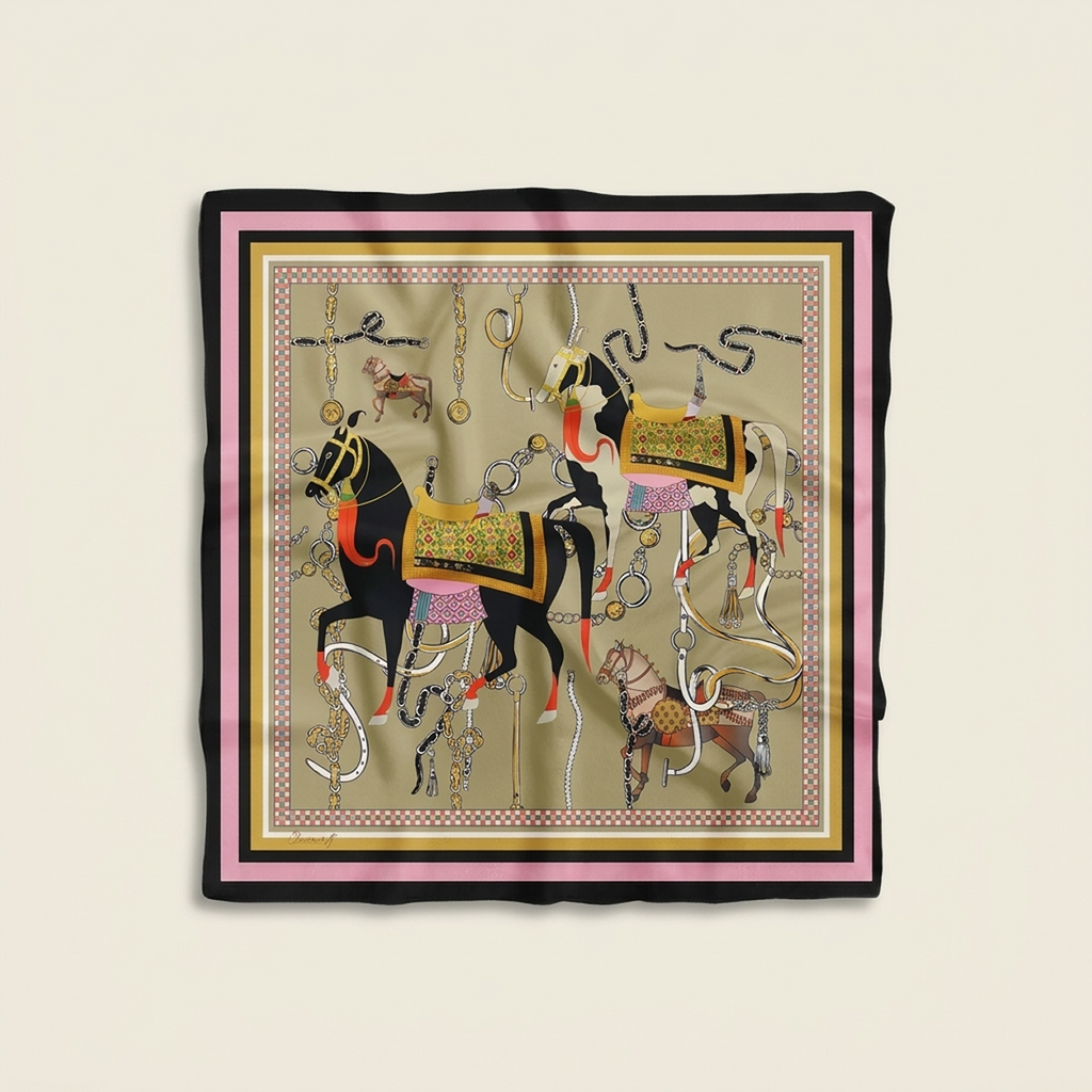 Foulard Équestre Beige Salamanque
