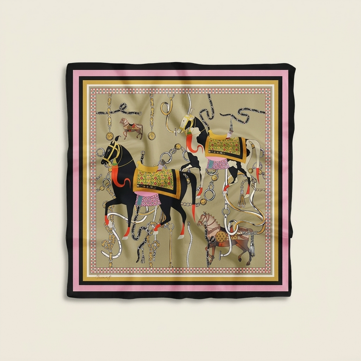 Foulard Équestre Beige Salamanque