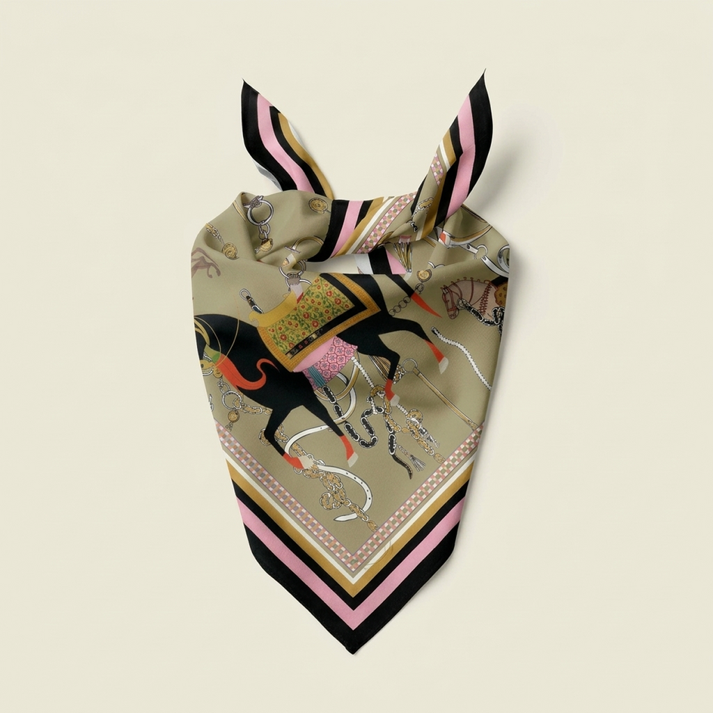 Foulard Équestre Beige Salamanque