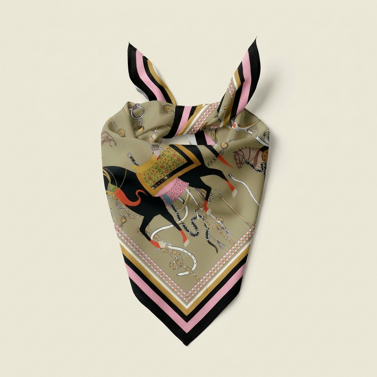 Foulard Équestre Beige Salamanque
