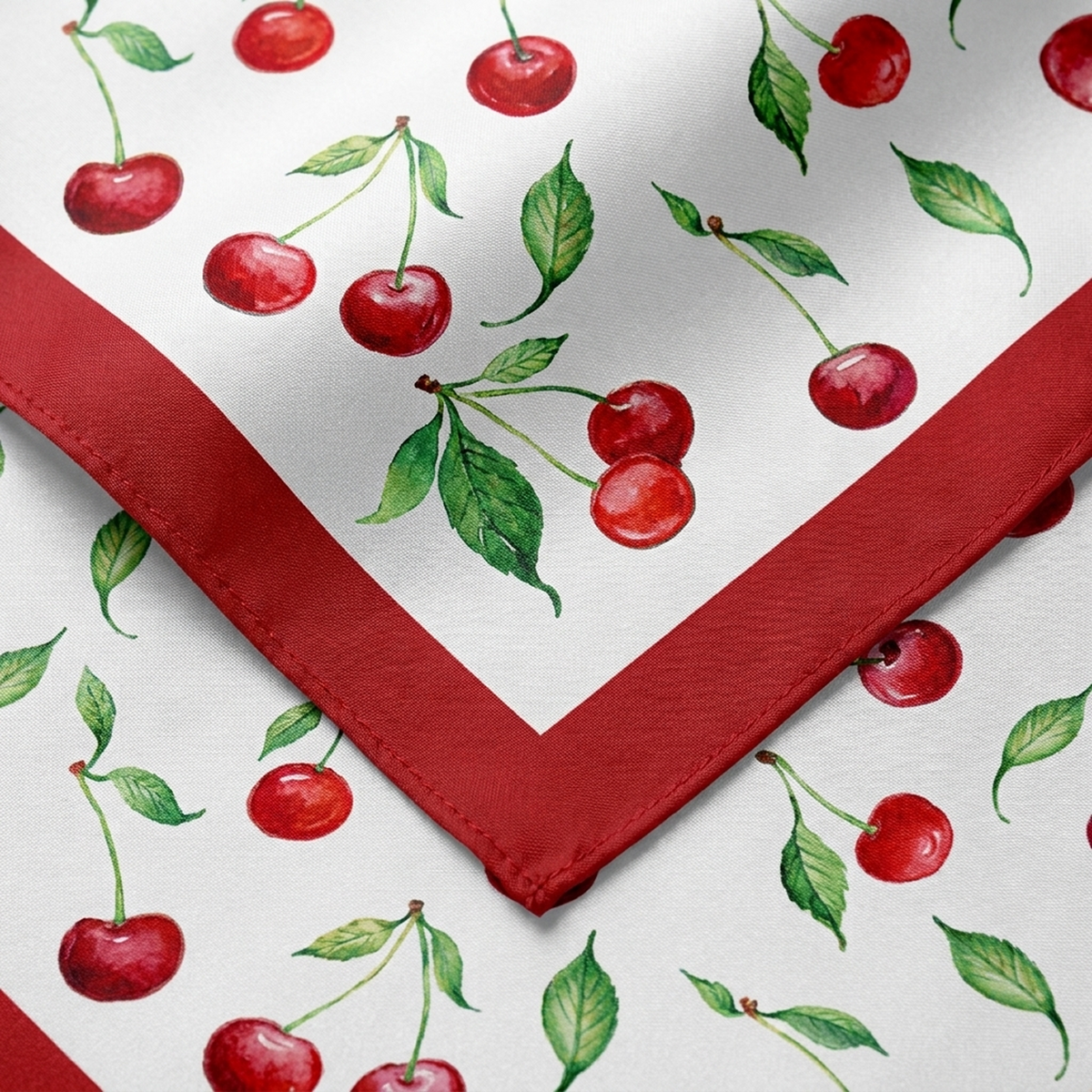 Foulard Cerises Rouge Cerise & Blanc