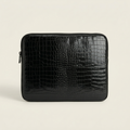 Housse d’ordinateur noire effet croco