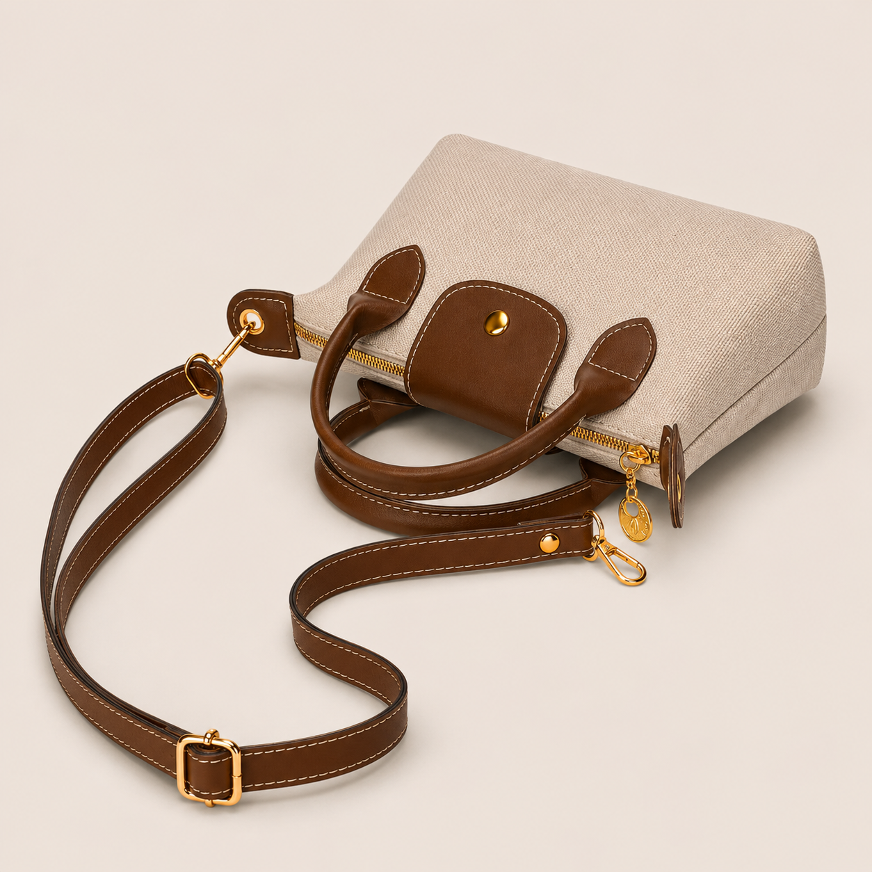 Sac Bandoulière en Toile Crème