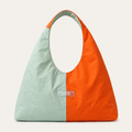 Grand Sac à Épaule Bicolore en Tissu Parachute