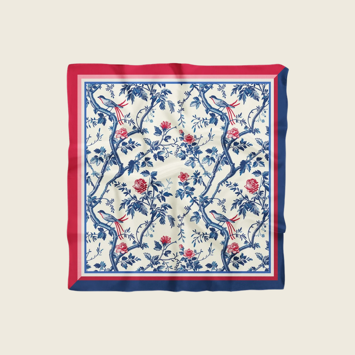 Foulard Botanique Bleu & Rouge