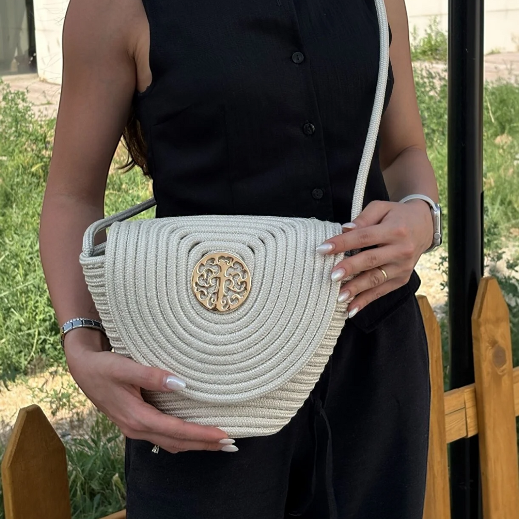 Sac Bandoulière en Paille avec Détails Tressés